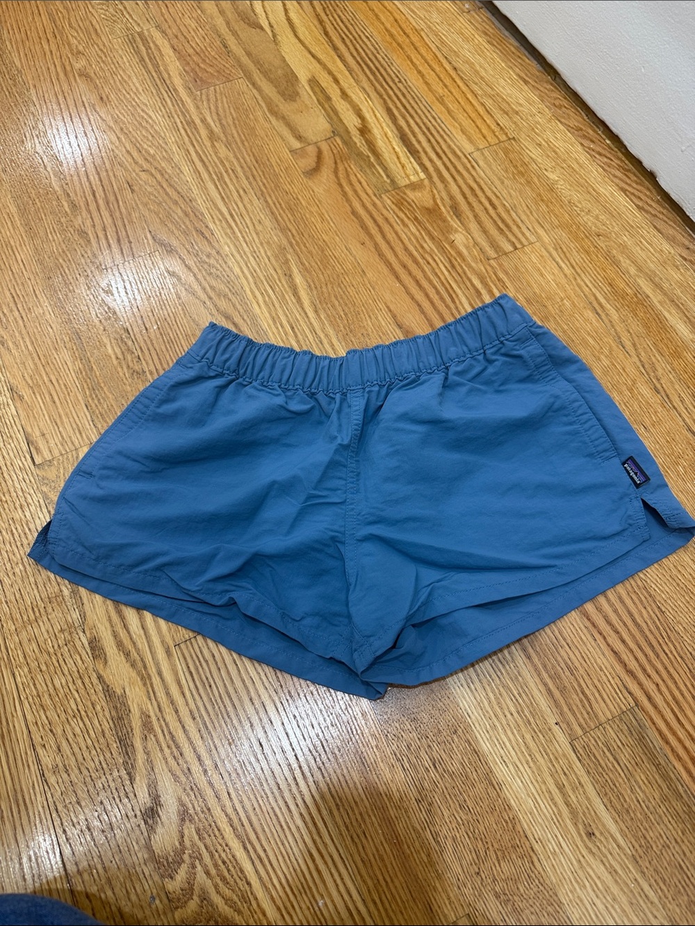Patagonia Slate Blue Elastic Waist Athletic Shorts